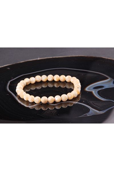 ALAVAN Yellow Mother of Pearl Natural Stone Bracelet 6 mm