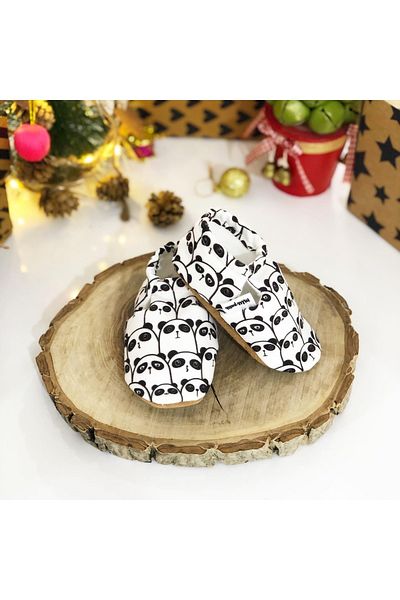 FG Store Unisex Baby White Genuine Leather Non-Slip Sole Booties
