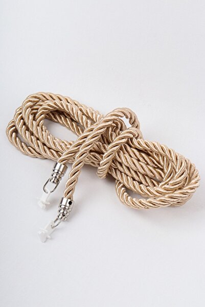 Saççax Exclusive Vizon Renk Klasik Kordon Kruvaze Tül Perde Fon Toplama Halat...