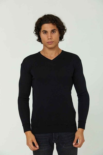 Cazador Men's 3607 Basic V-Neck Sweater Black