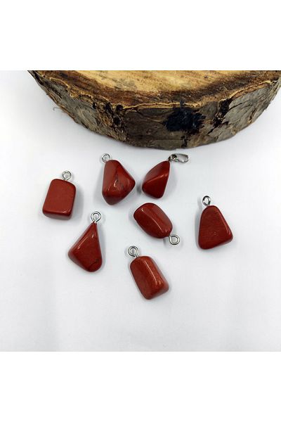 ByKolyeucum Unshaped Red Jasper Stone Natural Stone Necklace