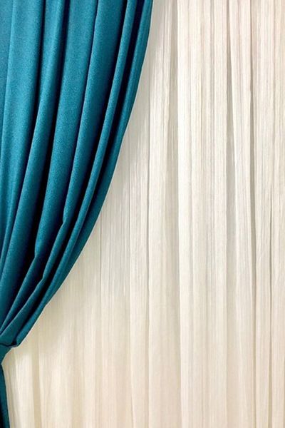 perhal perde ve halı Linen Stripe Patterned Titi 1-2.5 Normal Pleated Skirts Leaded Tulle Curtain