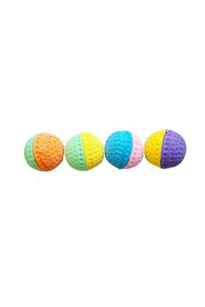 Eastland Two Color Sponge Ball Cat Toy 4 Pieces