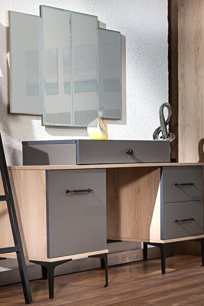 Modalife Milano Aynalı Çift Çekmeceli Şifonyer - Bitter