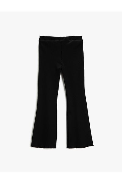Koton Basic Flared Leg Trousers Ribbed