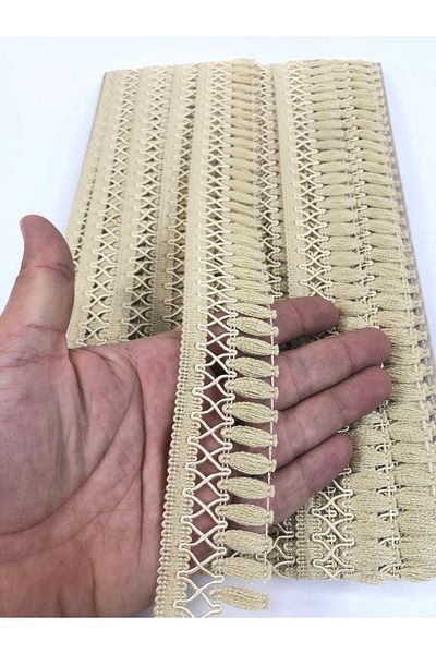 Hobigram Beige Crossed Decorative Fringe Ribbon Tassel – Special Design, Accessory, Quality Production, Eye-Catching Style