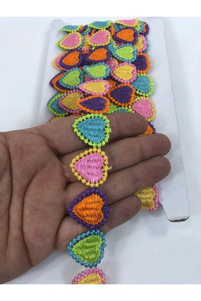 Hobigram Colorful Heart Patterned Decorative Ribbon – Special Design, Accessory, Quality Production, Eye-Catching Style –