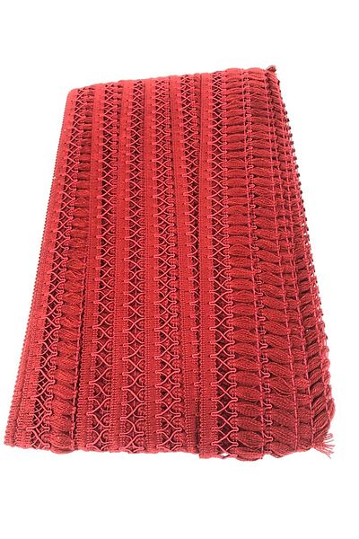 Hobigram Red Crossed Decorative Fringe Ribbon Tassel – Decorative Ribbon, Stylish Design, Women's Accessory – Dek