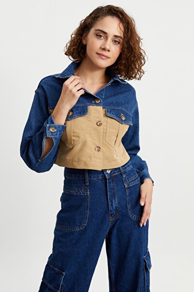 ZDN JEANS سترة قصيرة بتفاصيل خندق W1649