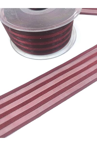 Hobigram Βουργουνδία Five Lines Satin Decoration Κορδέλα 5 μέτρων – Κορδέλα, Κομψό Σχέδιο, Γυναικείο Αξεσουάρ – Κορδέλα –