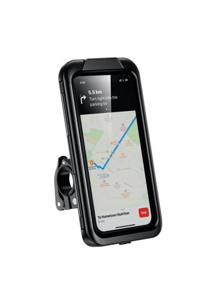 Nukrotech N18-54b Yeni Tasarım Su Geçirmez Telefon Tutucu Klipsli Gidon Bağlantılı