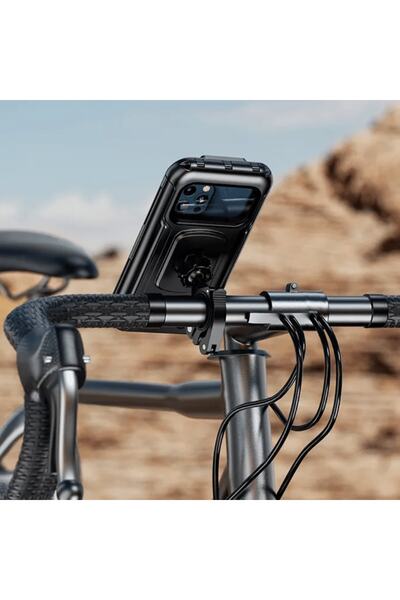 Nukrotech N18-54b Yeni Tasarım Su Geçirmez Telefon Tutucu Klipsli Gidon Bağlantılı