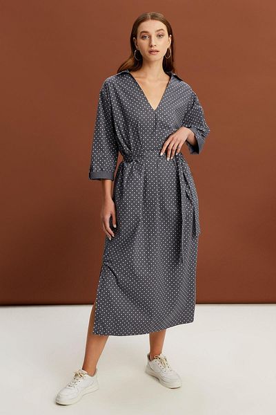 ALEXANDERGARDI فستان طويل بياقة وحزام (b22-24800)
