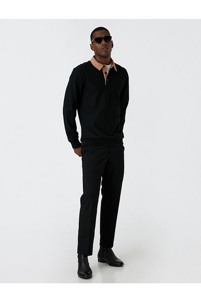 Koton Polo Neck Sweatshirt - Relaxed Fit