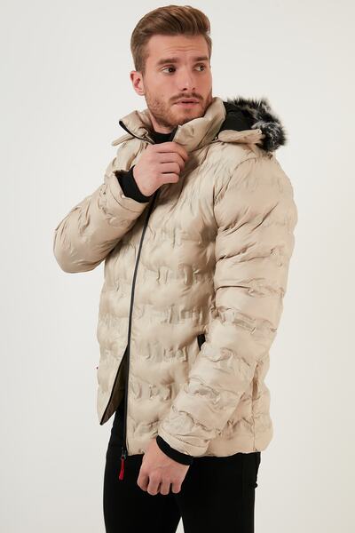 Buratti Jachetă puf cu glugă detașabilă, cu fermoar, slim fit, haină bărbătească5760065