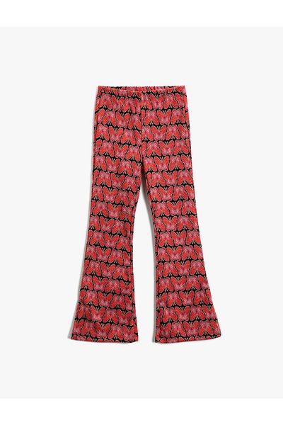 Koton Butterfly Patterned Flared Trousers