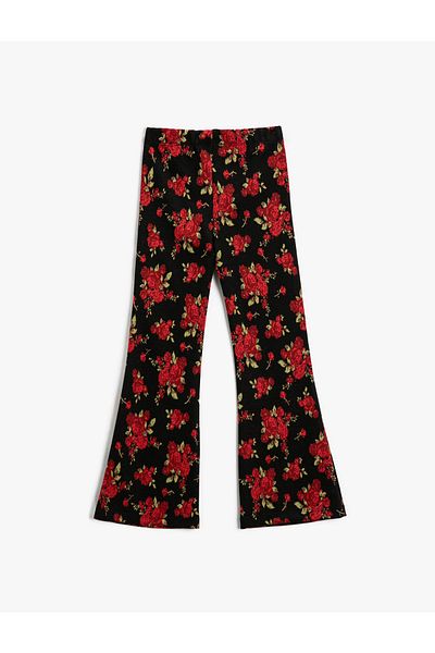 Koton Kalhoty Floral Flare Legs