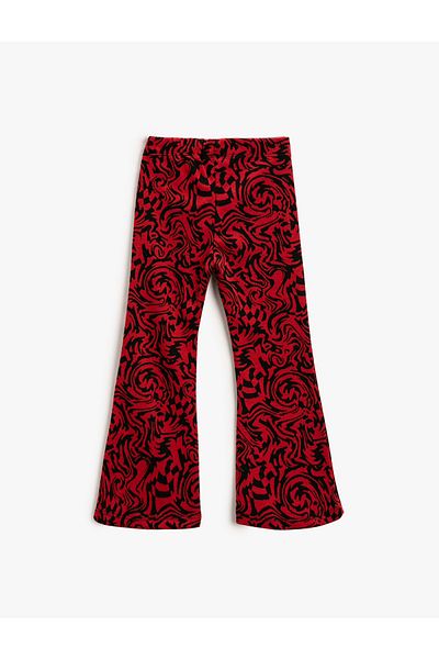 Koton Flared Leg Trousers Plaid