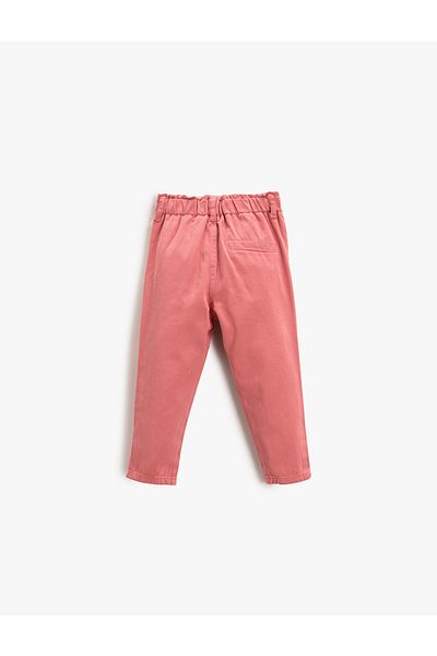 Koton Basic Cotton Trousers with Gathered Elastic Waist