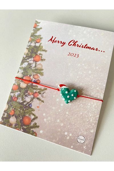 SWORDS CONCEPT New Year's Gift Heart Murano Bracelet Gift - Merry Christmas Written
