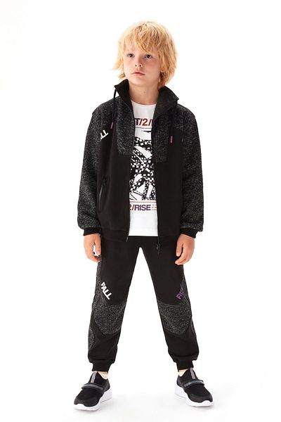 nk kids 43306 Черен есенен кардиган Bcd за момче