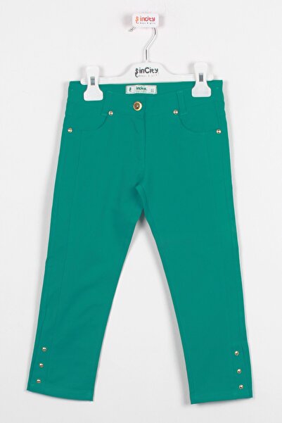 incity Kız Çocuk Paçası Zımba Detaylı Pantolon