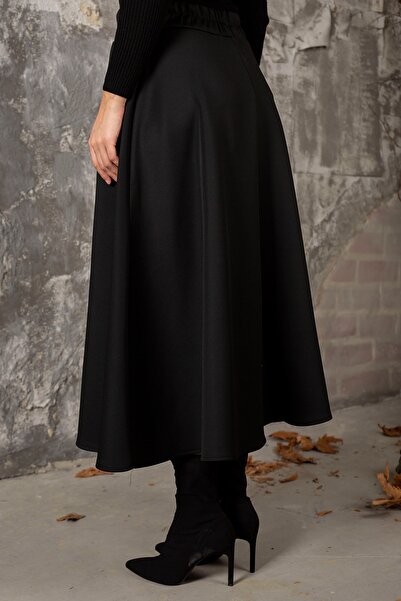 Melike Tatar Black Scuba Skirt 3-3049