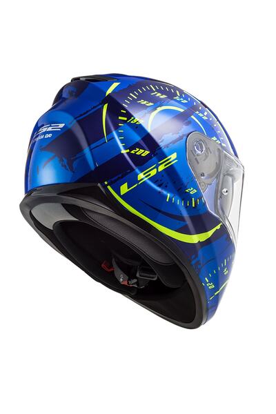 LS2 STREAM EVO TACHO MAVİ-NEON SARI KASK