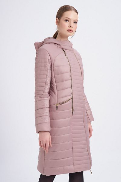 Balizza Hooded Fiber Padding Zipper Detailed Long Coat