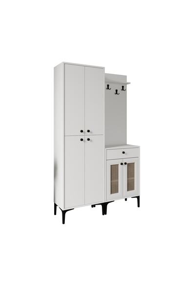 VENATTO Paris Hasırlı Portmanto/vestiyer/ayakkabılık (%100MDF)