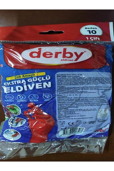 Derby Gloves Rubber Xl Size 10 Latex Multi-Purpose Extra Strong
