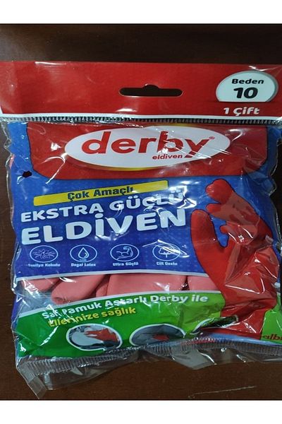 Derby Gloves Rubber Xl Size 10 Latex Multi-Purpose Extra Strong