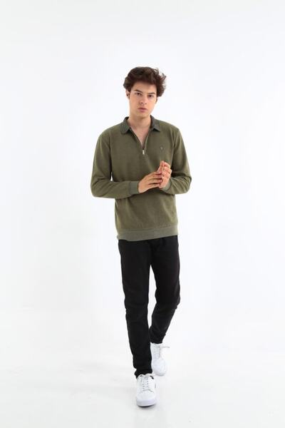 Rey Polo Polo Yaka Fermuar Detaylı Kazak