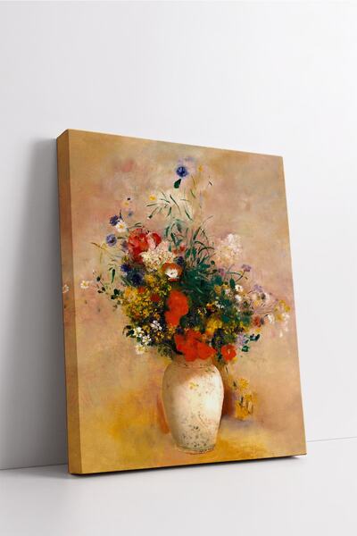 Carmen Odilon Redon - Çiçek Vazosu Kanvas Tablo - Başyapıtlar