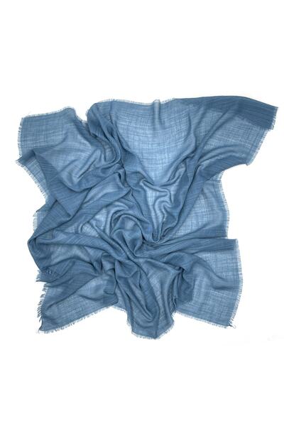 nazipek Flamlı Pamuklu Indigo Mavi Yazma Eşarp 100x100 Cm