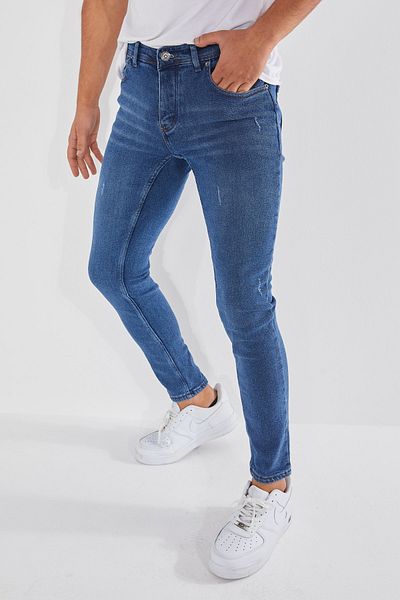 Newtime Мъжки дънки Skinny Fit Lycra Claw Blue