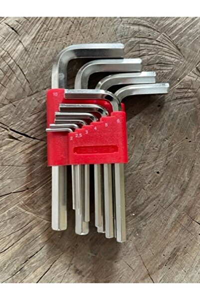 İzeltaş 10pcs Çelik Alyan Takımı Cr-v Çelik Altı Köşe Allen Seti