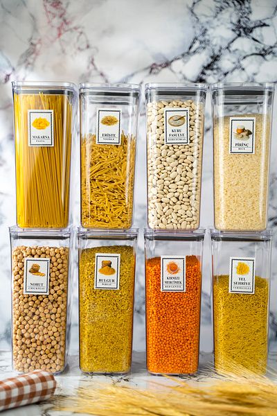 kalitebudur34 8 Pieces Jumbo Size Rectangular Mica Storage Container Set - 2900 Ml Super Set