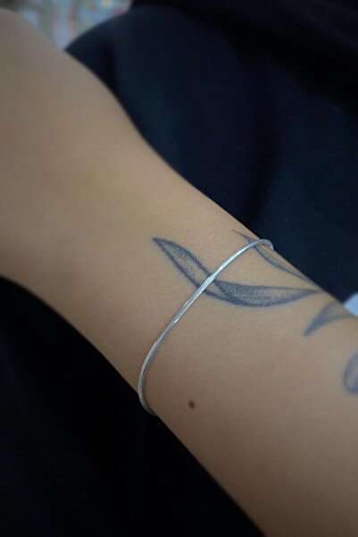 Erer Gümüş Gümüş Italy Yılan Model Zincir Bileklik Uc7988e58