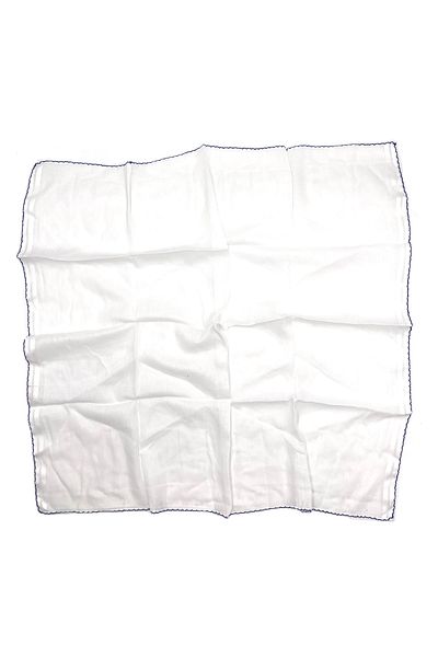 nazipek White Color Embroidered Edges Inner Cheesecloth Inner Headscarf 100% Cotton 90x90