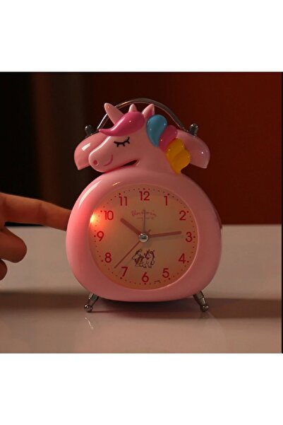hediyeconcepti Sevimli Karikatür Unicorn Çalar Saat Ve Gece Lambası