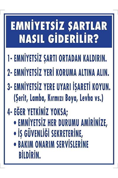 Emek İkaz Levhaları كيفية إزالة الظروف غير الآمنة علامة تحذير/تحذير