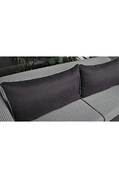 AYPETEKS Antrasit Gri Biyeli Koltuk Sırt Kırlenti / Kanepe Minderi / Sırt Yastık Kılıfı