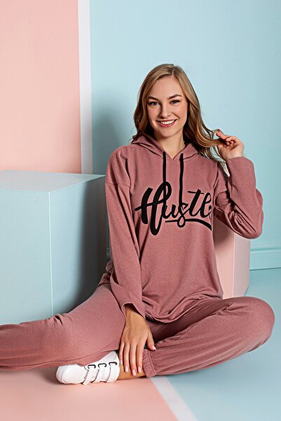 nisaNCa Σετ γυναικεία αθλητική φόρμα με κουκούλα εποχής