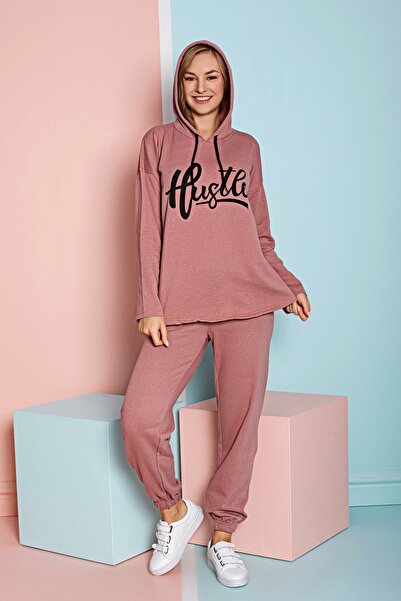 nisaNCa Σετ γυναικεία αθλητική φόρμα με κουκούλα εποχής