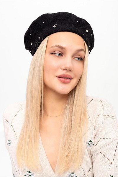 Saria Moda Stone Detailed Wool Painter Beret