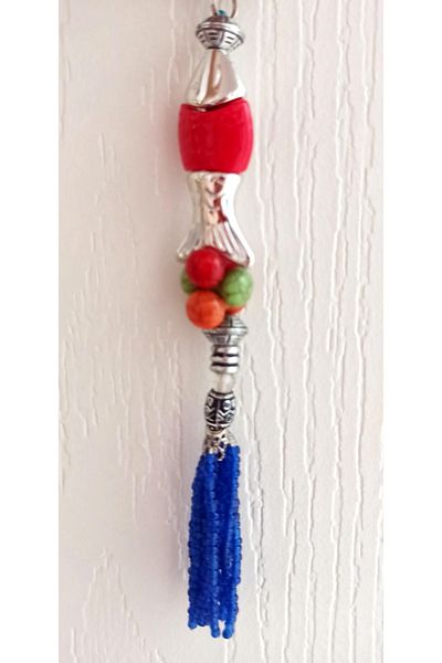 Mixperi Red Fish Keychain with Sand Beads