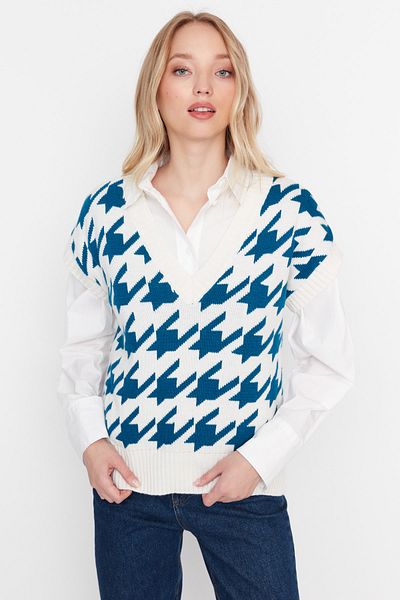 Trendyol Collection Strickweste - Grün - Regular Fit
