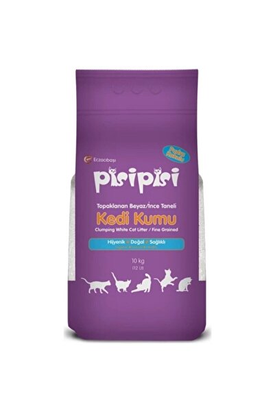 Eczacıbaşı Pisipisi Pudra Kokulu Ince Taneli Kedi Kumu 10kg