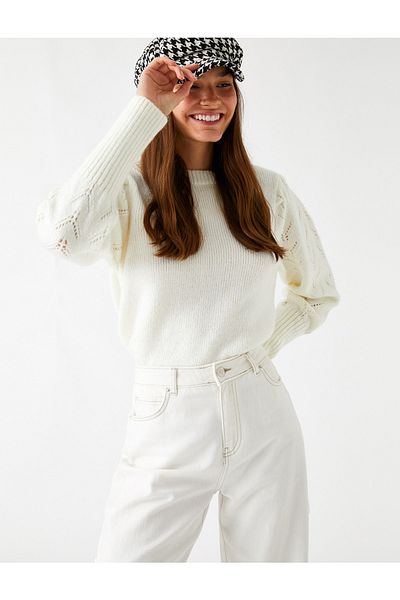 Koton Knitted Sweater Crew Neck